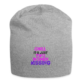 Chill Geschenkidee Lesbian LGBT LGBTQ+ queer - Jersey-Beanie - Grau meliert - Vorne