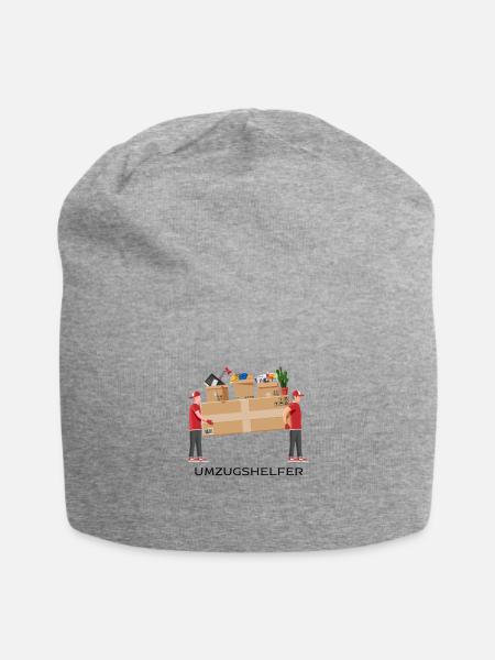Umzugshelfer - Umzug - Danke - Jersey-Beanie - Grau meliert