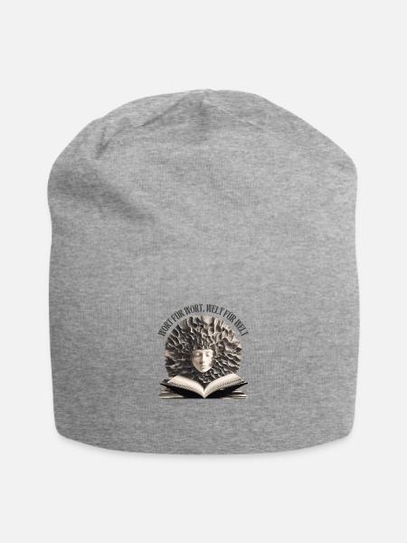 Wort für Wort Welt für Welt - Jersey-Beanie - Grau meliert