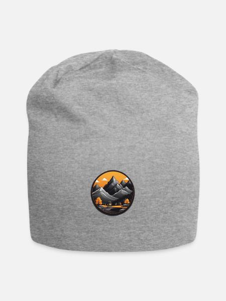 Schweizer Berge - Jersey-Beanie - Grau meliert