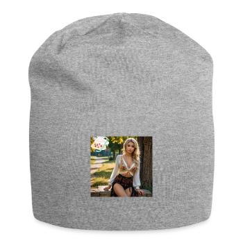 Folk girl - Jersey Beanie - heather grey - Front