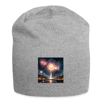 Feuerwerk - Jersey-Beanie - Grau meliert - Vorne