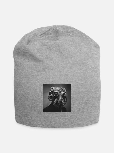 Tintenfisch in Person - Jersey-Beanie - Grau meliert