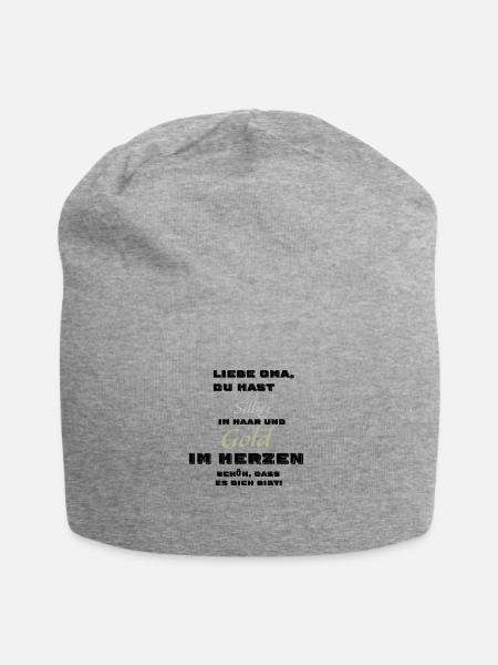 Silber Gold Schrift Design für die Oma - Jersey-Beanie - Grau meliert