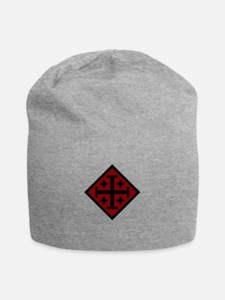 Kreuz von Jerusalem - Jersey-Beanie - Grau meliert