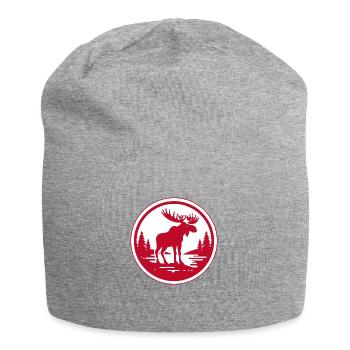 Rød elg - Jersey Beanie - heather grey - Front