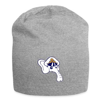 Drôle Petit Éléphant Tête Capitaine Mignon Mignon - Bonnet en jersey - gris chiné - Devant