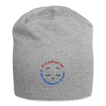 Je ne parle pas trop - Bonnet en jersey - gris chiné - Devant