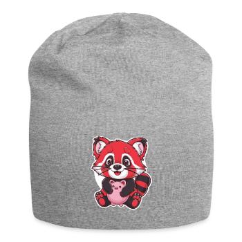 Panda Kawaii Rouge avec Tirelire - Bonnet en jersey - gris chiné - Devant