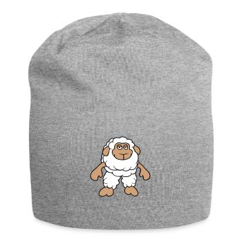 Schaf Steht Cool Gelangweilt Müde Cartoon Comic - Jersey-Beanie - Grau meliert - Vorne