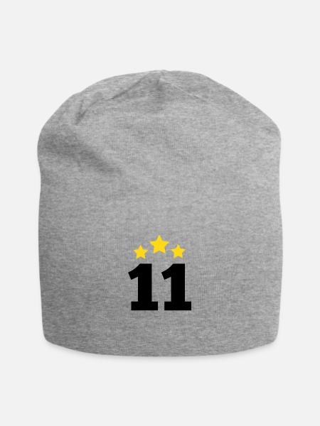 11 Jahre Stern - Geschenk zum 11. Jubiläum - Jersey-Beanie - Grau meliert