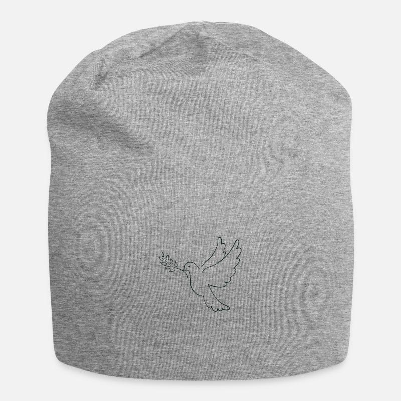 Friedenstaube – Symbol der Hoffnung und Harmonie - Jersey-Beanie - Grau meliert