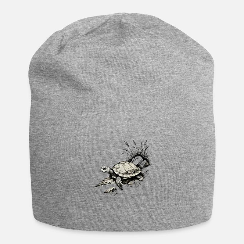 Schildkröte - Jersey-Beanie - Grau meliert