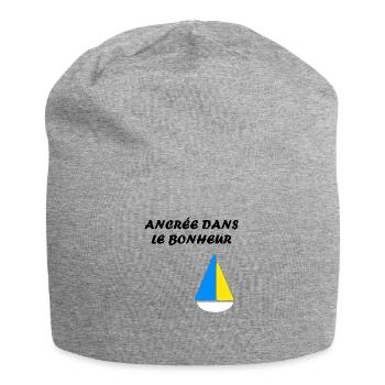 Ancrée dans le bonheur - Bonnet en jersey - gris chiné - Devant