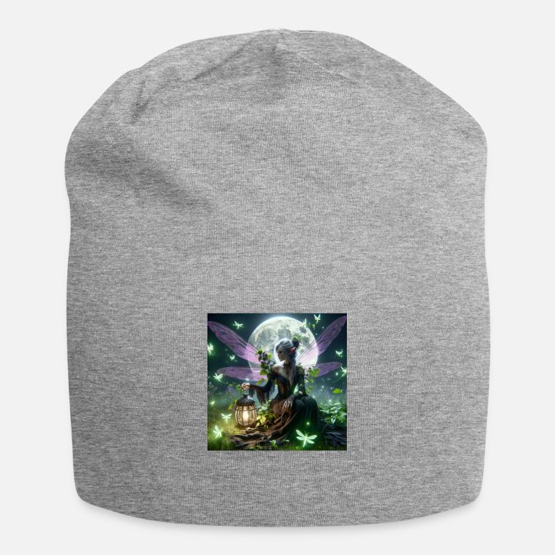 Gothic Elfe mit Laterne - Jersey-Beanie - Grau meliert