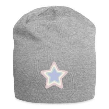 Stern - Jersey-Beanie - Grau meliert - Vorne