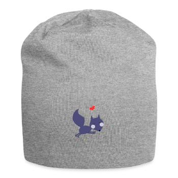 The fox cub and the butterfly - Jersey Beanie - heather grey - Front