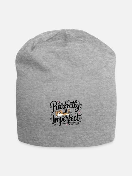 Purrfectly Imperfect - Jersey-Beanie - Grau meliert