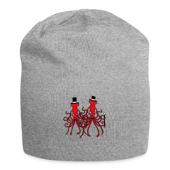 2 Kraken Mr. Sir Hat Monocle Glasses Rich Friends - Jersey Beanie - heather grey - Front