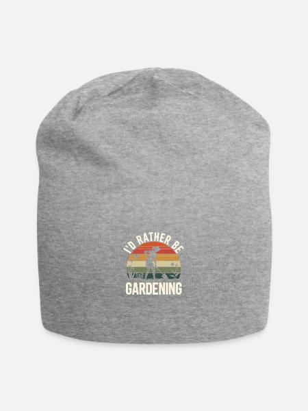 Lieber Gärtnern: Retro-Gartenliebe - Jersey-Beanie - Grau meliert