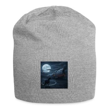 Night flight into the unknown - Jersey Beanie - heather grey - Front