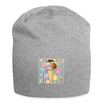 Eis - Jersey-Beanie - Grau meliert - Vorne