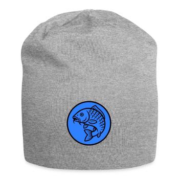 Poisson carpe - Bonnet en jersey - gris chiné - Devant