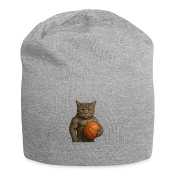 Basketball-Katze – Sportlich, stark und stylisch - Jersey-Beanie - Grau meliert - Vorne