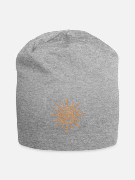 Sonne Symbol - Jersey-Beanie - Grau meliert