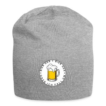 Bees here - Oder ich fall um! - Jersey Beanie - heather grey - Front