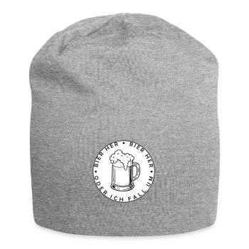 Bees here - Oder ich fall um! - Jersey Beanie - heather grey - Front