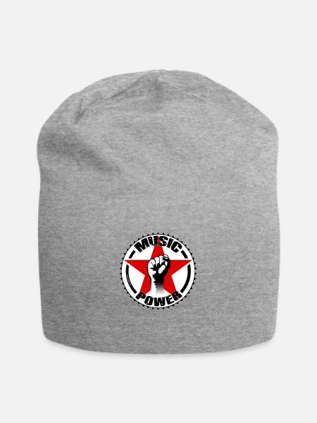 music - Jersey-Beanie - Grau meliert