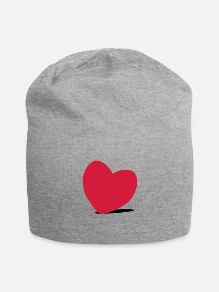 heart love - Jersey Beanie - heather grey