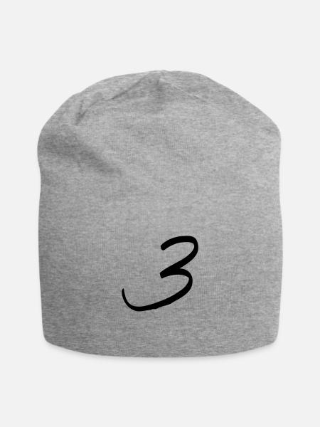 zahl_dani_3 - Jersey-Beanie - Grau meliert