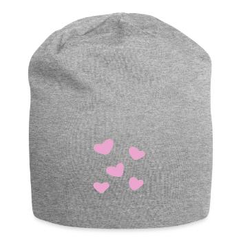 hearts heart - Jersey Beanie - heather grey - Front