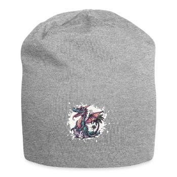 Dragon Summer Holiday - Jersey Beanie - heather grey - Front
