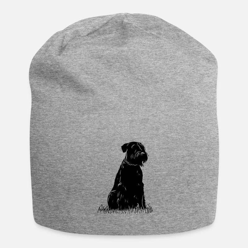 Riesenschnauzer / Schnauzer Hunde Design Geschenk - Jersey-Beanie - Grau meliert