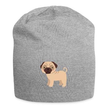 pug - Jersey Beanie - heather grey - Front