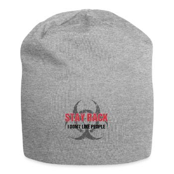 Stay Back I Don't Like People - Jersey Beanie - heather grey - Front