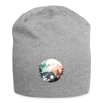 Ying Yang - Mountains / Beach - Jersey Beanie - heather grey - Front