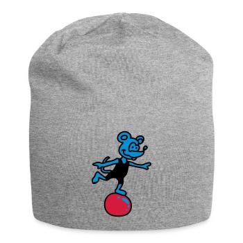 sportliche Maus 3 - Jersey-Beanie - Grau meliert - Vorne