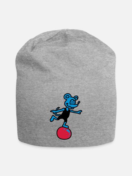 sportliche Maus 3 - Jersey-Beanie - Grau meliert