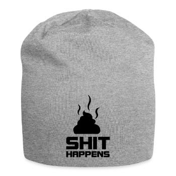 shit happens - Jersey-Beanie - Grau meliert - Vorne