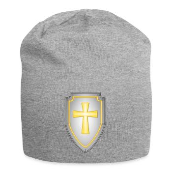 knight ritter sword schwert armor48 - Jersey-Beanie - Grau meliert - Vorne