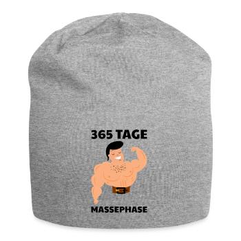 365 Tage Massephase | Fitness Shirt | Bodybuilding - Jersey-Beanie - Grau meliert - Vorne