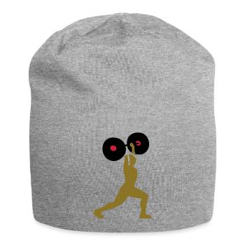 weight lifting - Jersey Beanie - heather grey - Front