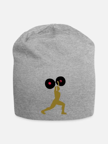 weight lifting - Jersey Beanie - heather grey