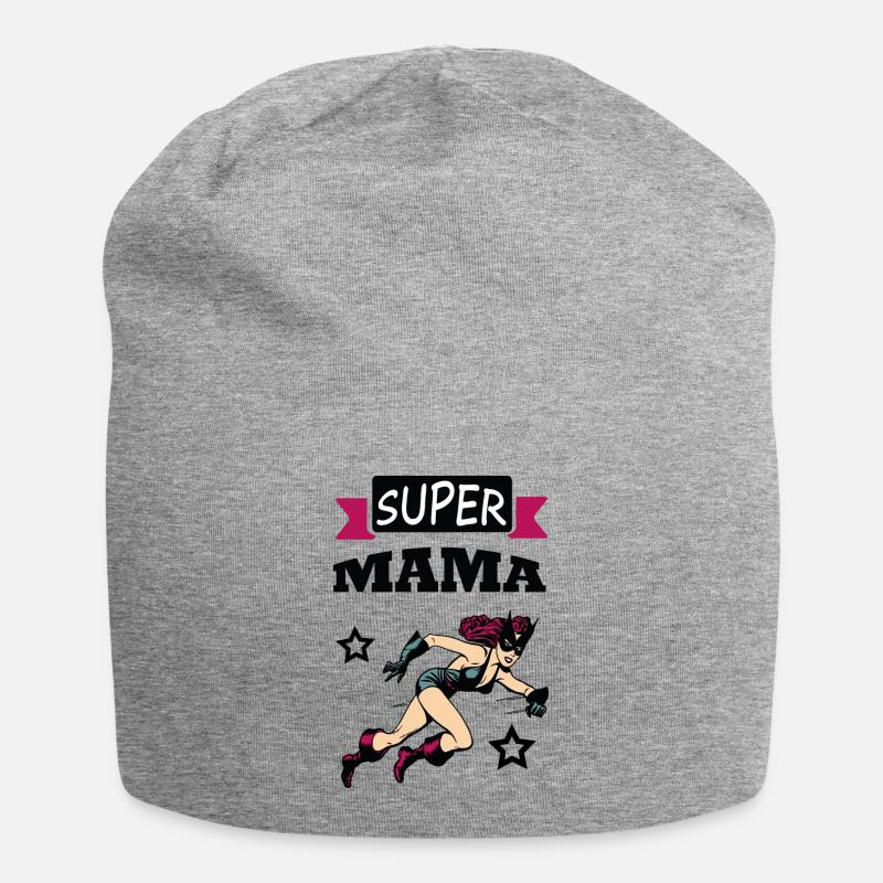 Super Mama - Jersey-Beanie - Grau meliert
