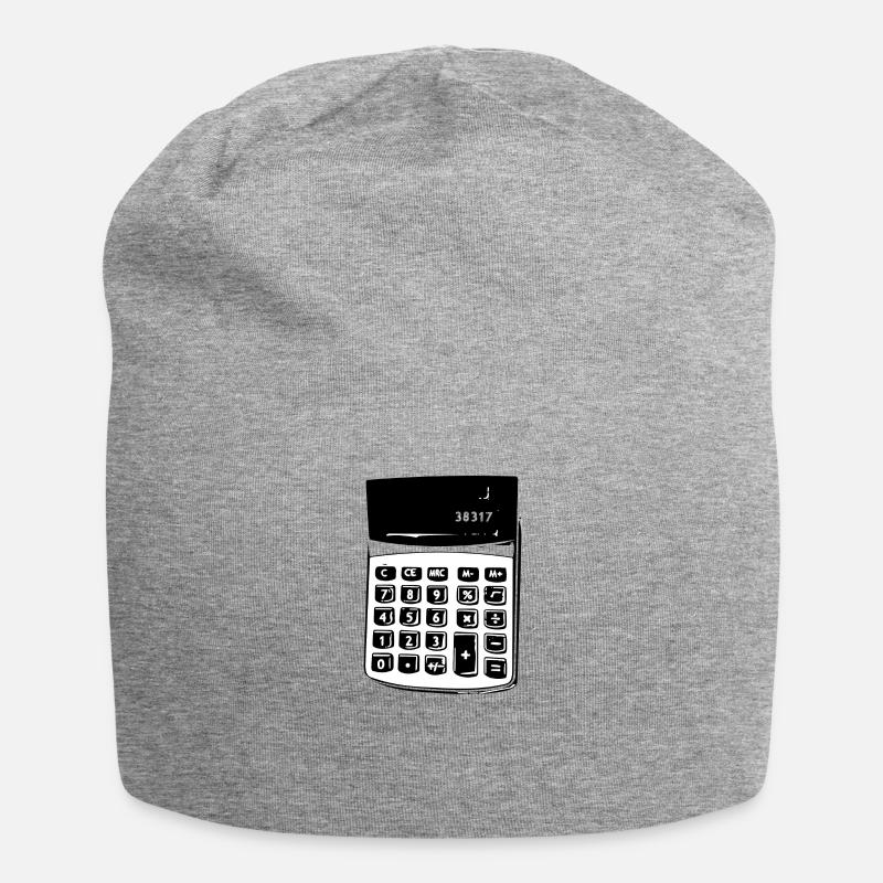 Taschenrechner Nostalgie - Jersey-Beanie - Grau meliert