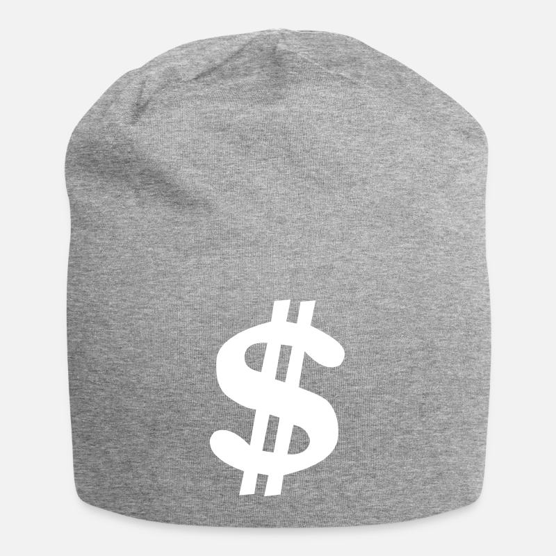 Dollarzeichen - Jersey-Beanie - Grau meliert